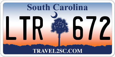 SC license plate LTR672
