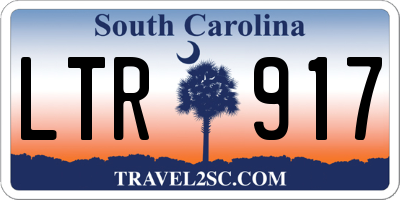 SC license plate LTR917