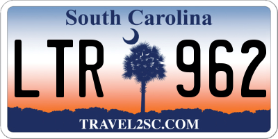 SC license plate LTR962