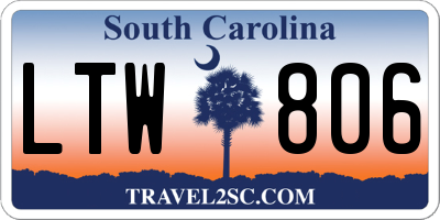 SC license plate LTW806