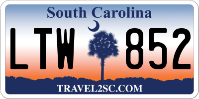 SC license plate LTW852