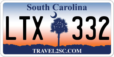 SC license plate LTX332