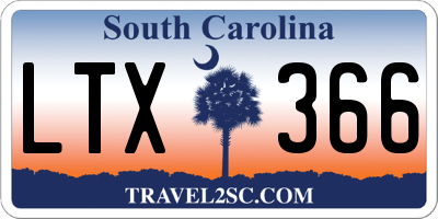 SC license plate LTX366