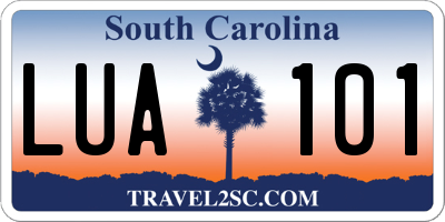 SC license plate LUA101