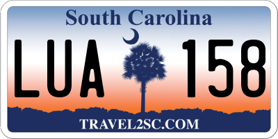 SC license plate LUA158