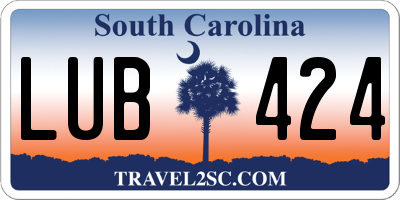 SC license plate LUB424