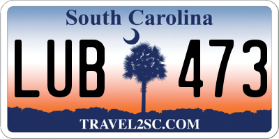 SC license plate LUB473