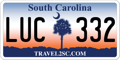 SC license plate LUC332