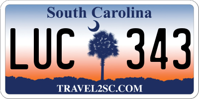 SC license plate LUC343