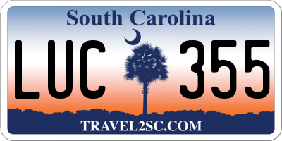 SC license plate LUC355