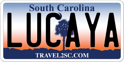 SC license plate LUCAYA