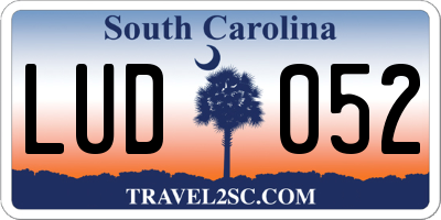 SC license plate LUD052