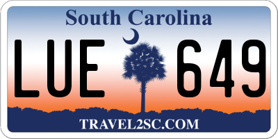 SC license plate LUE649