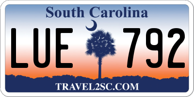 SC license plate LUE792