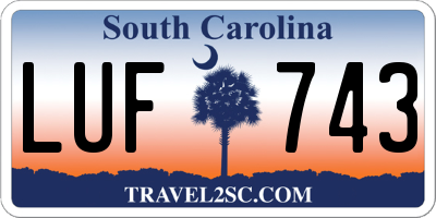 SC license plate LUF743
