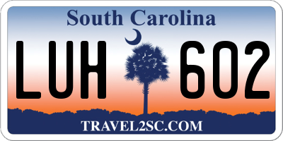 SC license plate LUH602