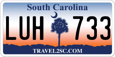 SC license plate LUH733