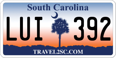 SC license plate LUI392