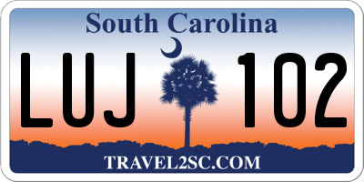 SC license plate LUJ102