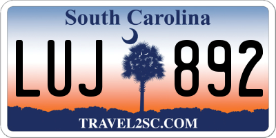 SC license plate LUJ892