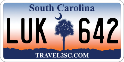 SC license plate LUK642