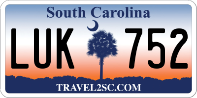 SC license plate LUK752