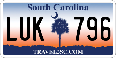 SC license plate LUK796
