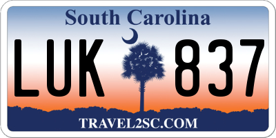 SC license plate LUK837