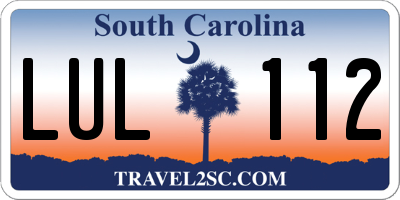 SC license plate LUL112