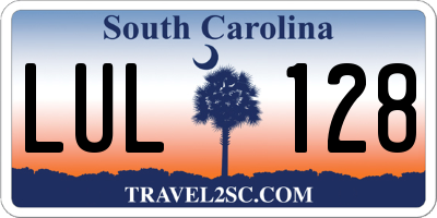 SC license plate LUL128