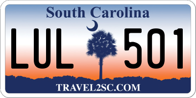 SC license plate LUL501