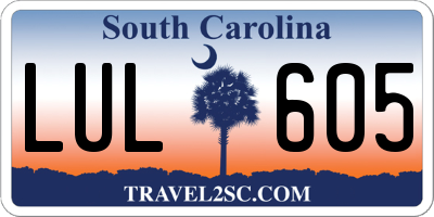 SC license plate LUL605