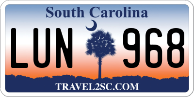 SC license plate LUN968