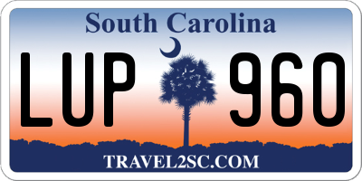 SC license plate LUP960