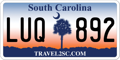 SC license plate LUQ892