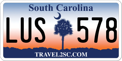 SC license plate LUS578