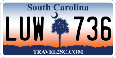 SC license plate LUW736