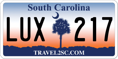 SC license plate LUX217