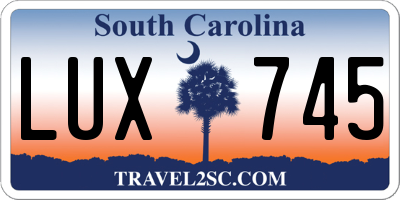 SC license plate LUX745