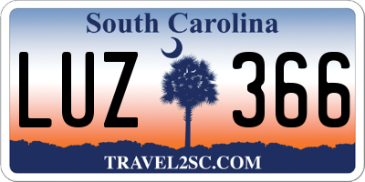 SC license plate LUZ366