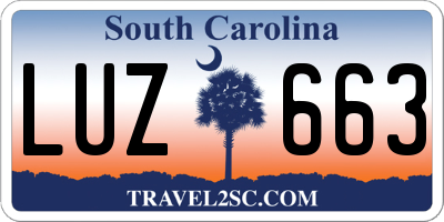 SC license plate LUZ663