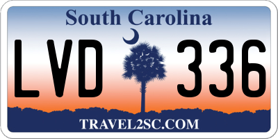 SC license plate LVD336
