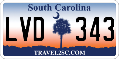 SC license plate LVD343