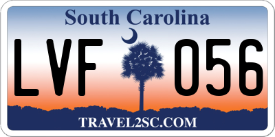 SC license plate LVF056