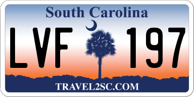 SC license plate LVF197