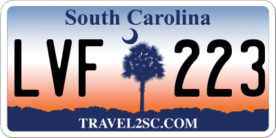 SC license plate LVF223