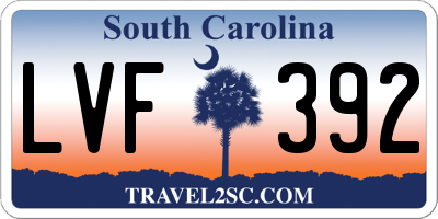 SC license plate LVF392