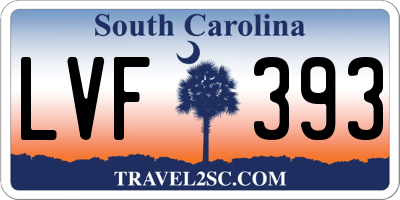 SC license plate LVF393