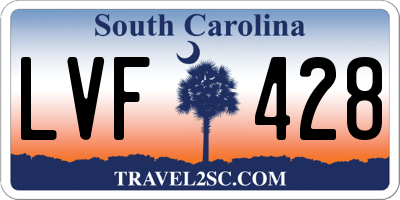 SC license plate LVF428