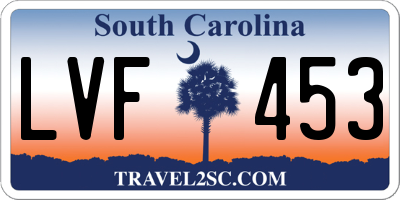 SC license plate LVF453